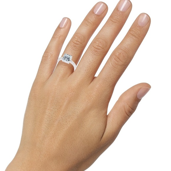 Charter Club Silver Plated Cubic Zirconia Ring Elegant with Clear Gemstone - Picture 3 of 5